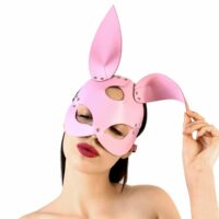 Шкіряна маска Зайчика Art of Sex – Bunny mask, колір Рожевий