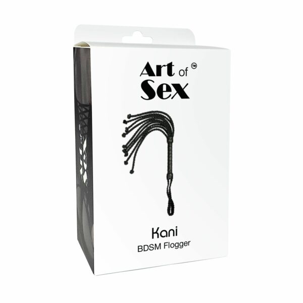 Ажурний батіг Кішка з екошкіри Art of Sex - Kani, колір чорний - Зображення 4