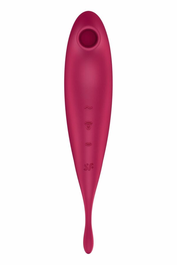 Смарт-вібратор з вакуумною стимуляцією Satisfyer Twirling Pro+ dark red  (м'ята упаковка!!!) - Зображення 4