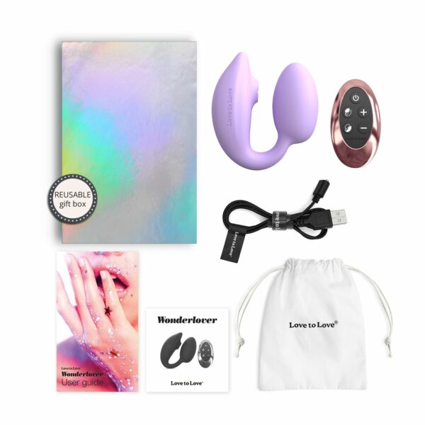 Віброяйце з вакуумною кліторальною стимуляцією Love To Love Wonderlover VIVA MAUVE - Зображення 6