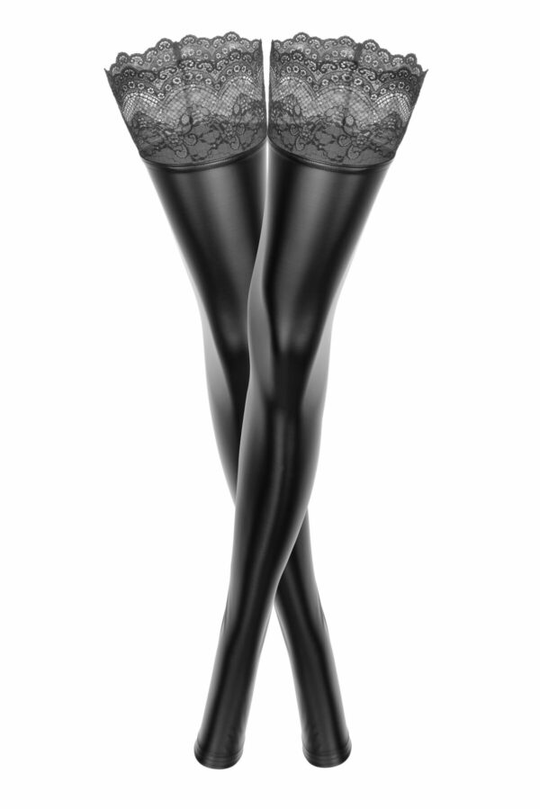Панчохи з мокрим ефектом Noir Handmade F135 Powerwetlook stockings, M, без мисків - Зображення 3