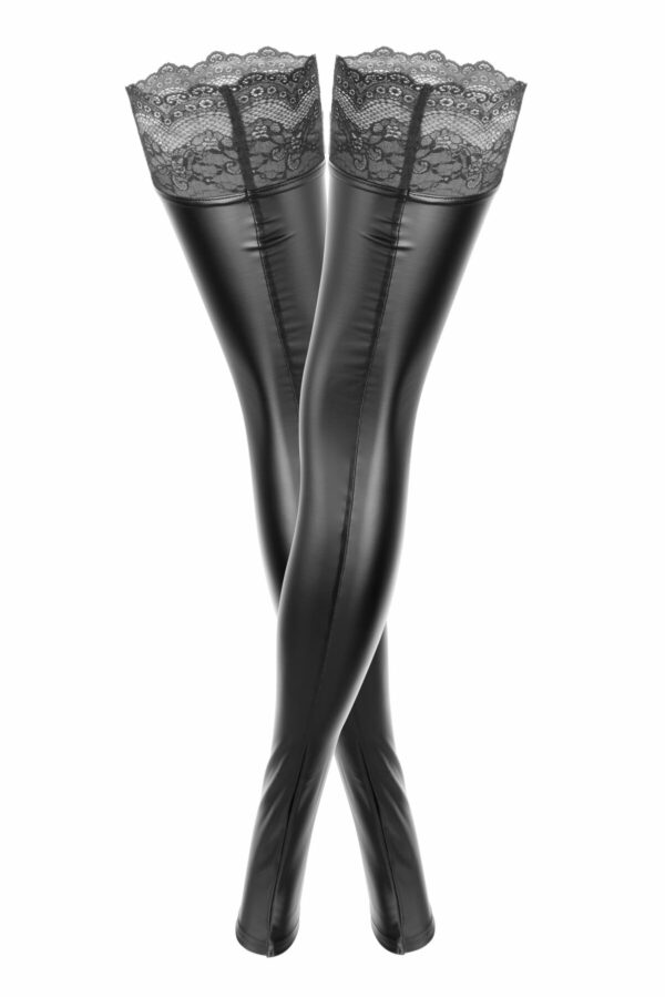 Панчохи з мокрим ефектом Noir Handmade F135 Powerwetlook stockings, 3XL, без мисків - Зображення 4