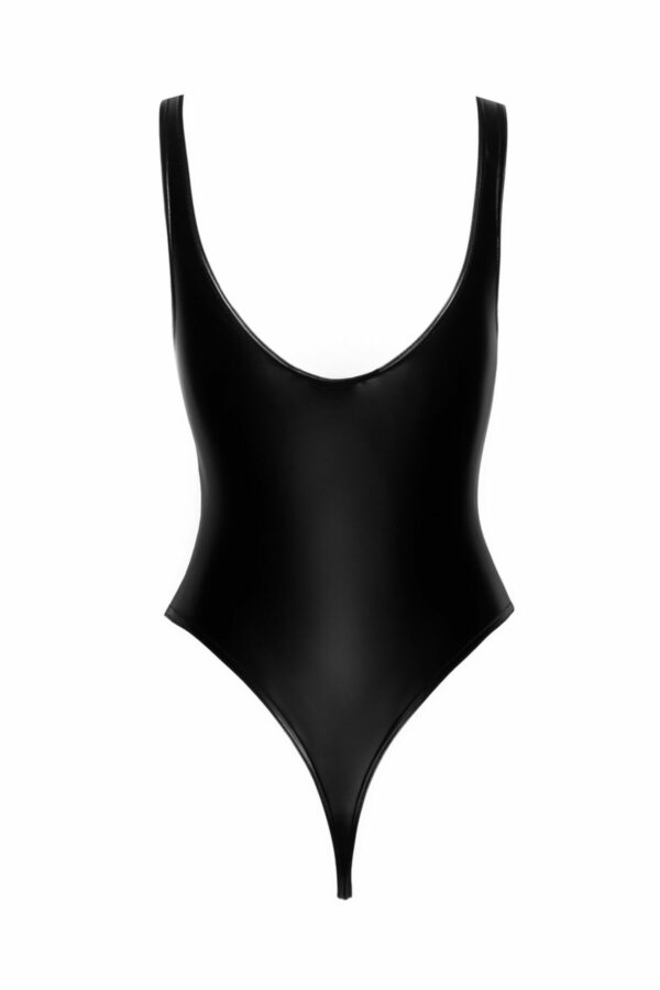 Боді Noir Handmade F244 Powerwetlook body with high cut bottom hem - M - Зображення 5