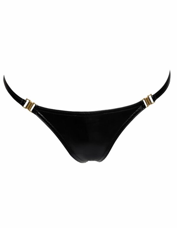 Трусики Noir Handmade P008 Powerwetlook panty with gold clasp - XXL - Зображення 4