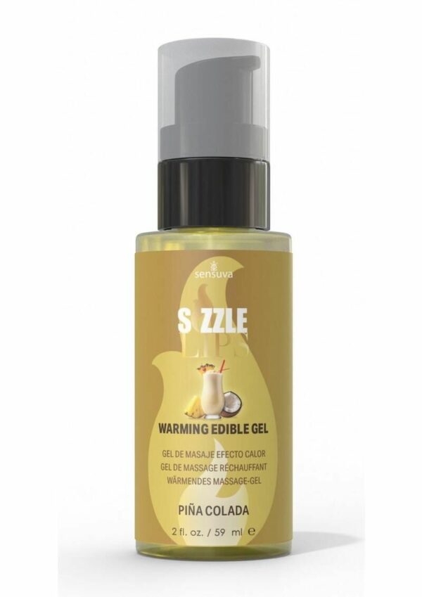 Зігрівальний масажний гель Sensuva Sizzle Lips Pina Colada (59 мл), без цукру, їстівний