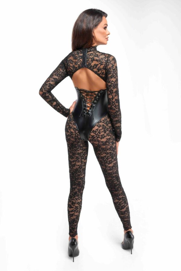 Комбінезон Noir Handmade F299 Enigma lace catsuit with underbust bodice - S - Зображення 2
