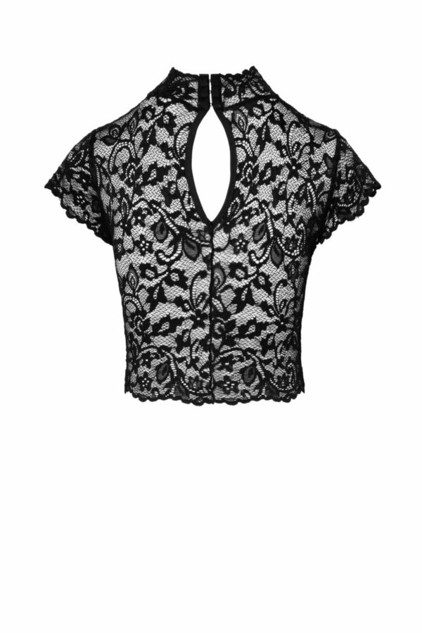 Топ Noir Handmade F303 Essence lace top with high collar - L - Зображення 5
