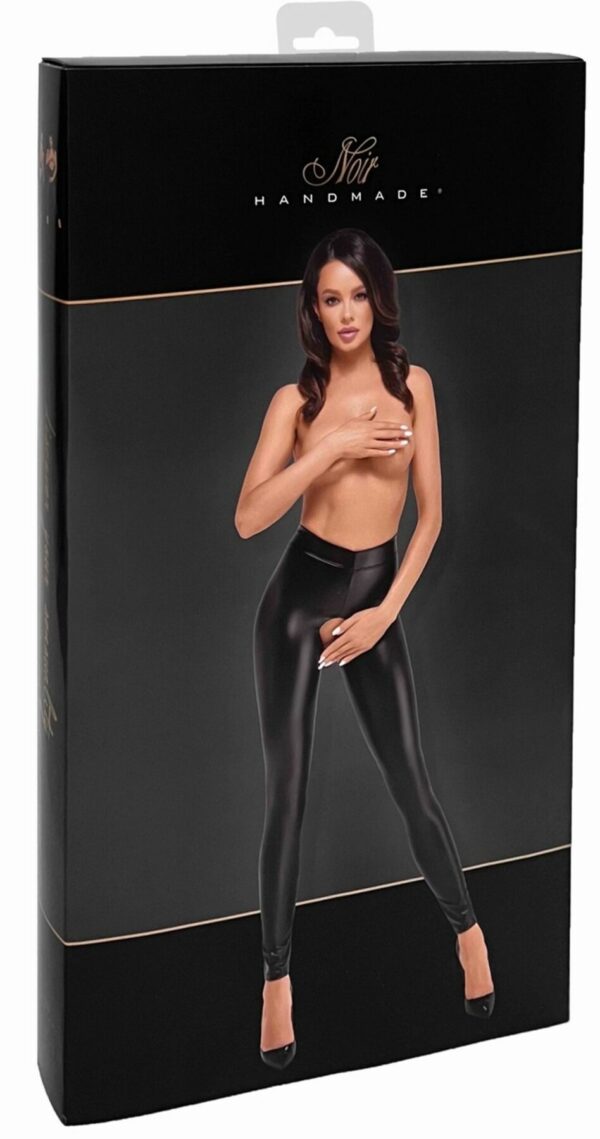 Легінси Noir Handmade F304 Taboo wetlook leggings with open crotch and bum - M - Зображення 6