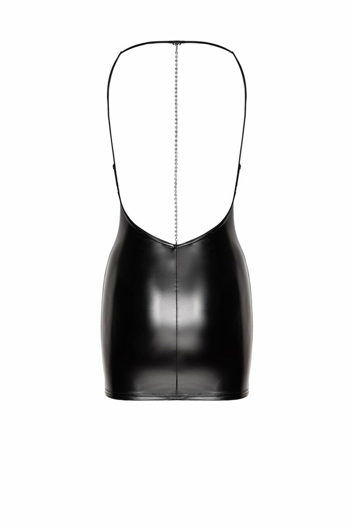 Сукня Noir Handmade F307 Mirage wetlook mini dress with jewelry rhinestone chain - M - Зображення 5
