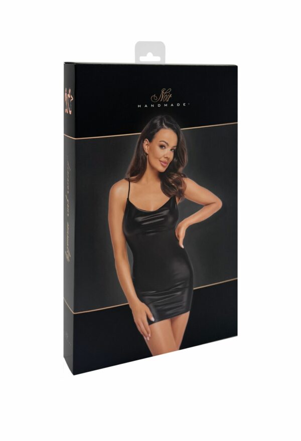 Сукня Noir Handmade F307 Mirage wetlook mini dress with jewelry rhinestone chain - XL - Зображення 7