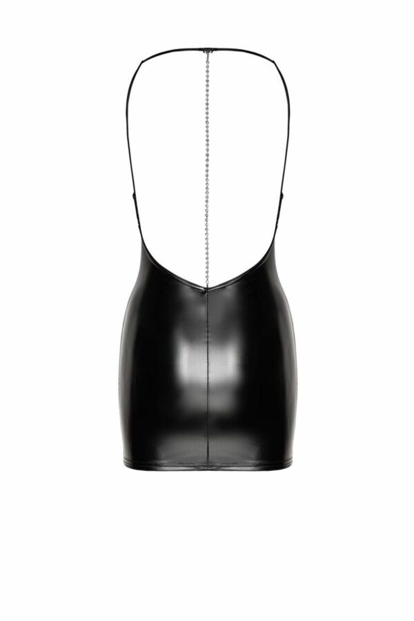 Сукня Noir Handmade F307 Mirage wetlook mini dress with jewelry rhinestone chain - XXL - Зображення 5