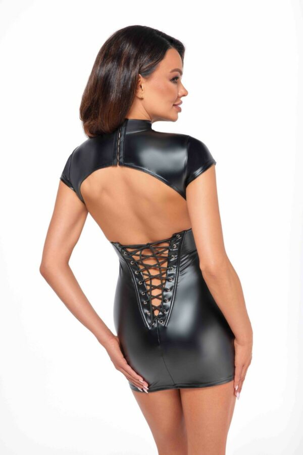Сукня Noir Handmade F309 Fantasy wetlook mini dress with lace up back - M - Зображення 3