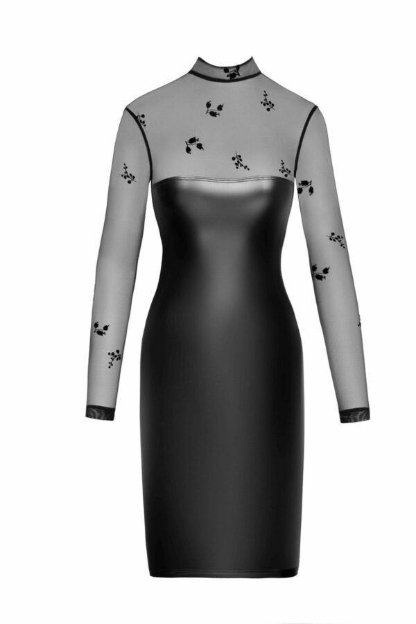 Сукня Noir Handmade F310 Sublime wetlook and flocked mesh midi dress - L - Зображення 4
