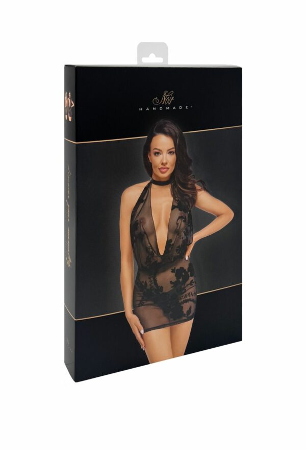 Сукня Noir Handmade F313 Mythos mini flocked mesh dress with jewelry rhinestone chain - M - Зображення 7