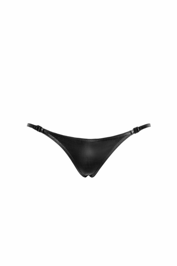 Трусики Noir Handmade P012 Wild crocodile wetlook thong with double opening - XL - Зображення 5