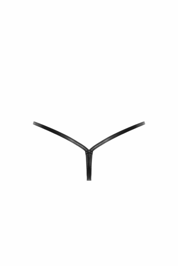 Трусики Noir Handmade P012 Wild crocodile wetlook thong with double opening - XL - Зображення 6