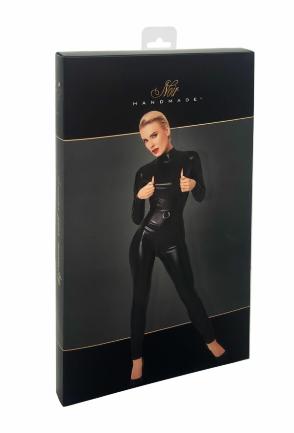 Комбінезон Noir Handmade F319 Caged wetlook catsuit with zippers and ring - L - Зображення 7