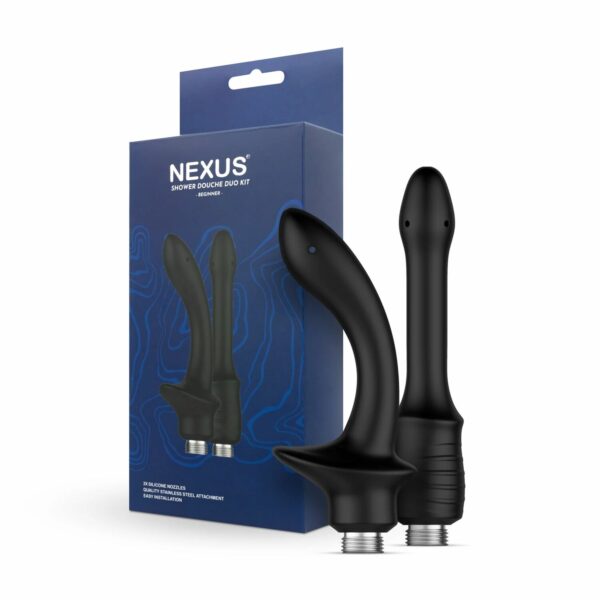 Набір анальних насадок для душу Nexus Beginner Shower Douche Duo Kit – Black, 2 шт. - Зображення 8