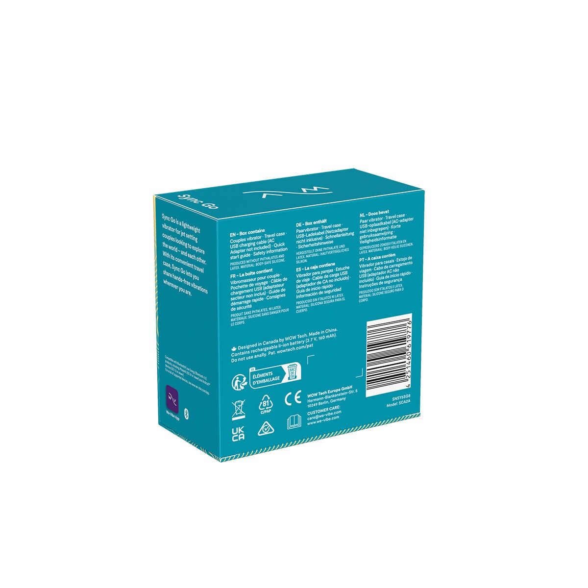 Смарт-вібратор для пар We-Vibe Sync GO Turquoise - Зображення 12