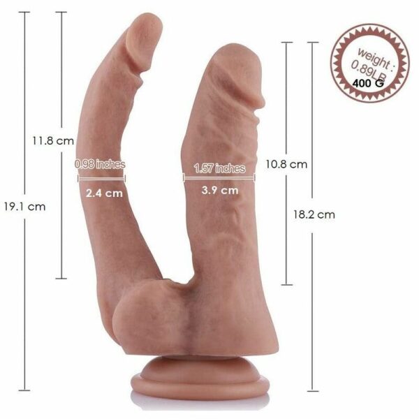 Подвійний фалоімітатор Hismith 9.8" Double Penetrator Silicone Dildo - Зображення 2