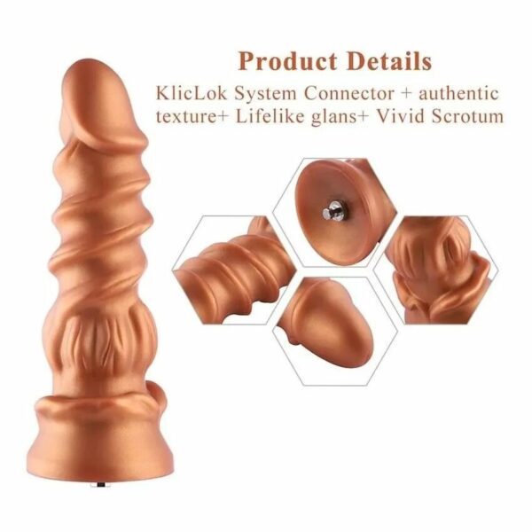 Силіконовий дилдо Hismith Spiral Grain Silicone Dildo Monster Series - Зображення 3