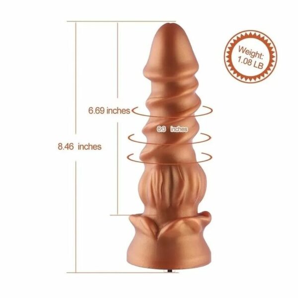 Силіконовий дилдо Hismith Spiral Grain Silicone Dildo Monster Series - Зображення 2