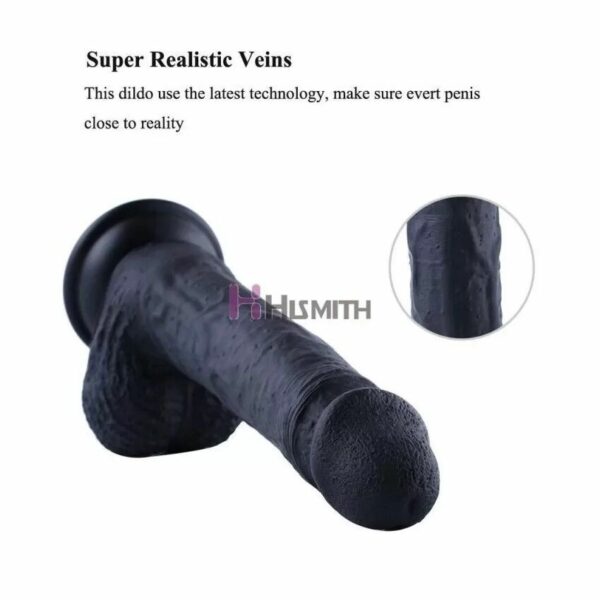 Силіконовий дилдо Hismith 8.3" Silicone Dildo Black - Зображення 3