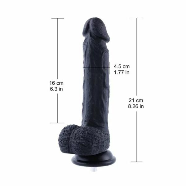 Силіконовий дилдо Hismith 8.3" Silicone Dildo Black - Зображення 2