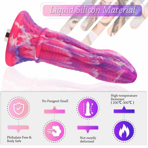 Фалоімітатор для секс-машин Hismith 10.3″ Silicone Monster Dildo Series (м'ята упаковка!!!) - Зображення 5