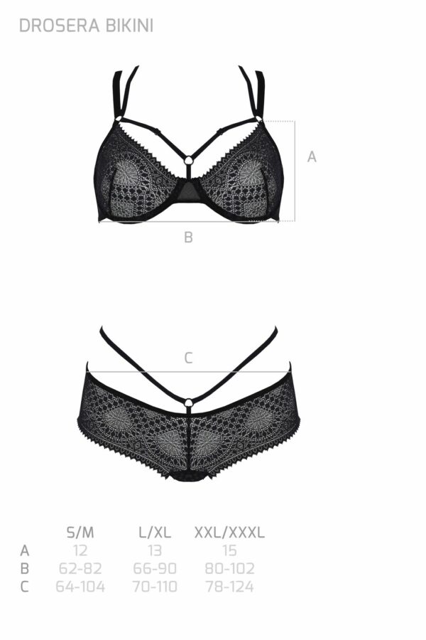 Комплект Passion DROSERA BIKINI black, XXL/XXXL, бюстгальтер і трусики-кюлоти - Зображення 5