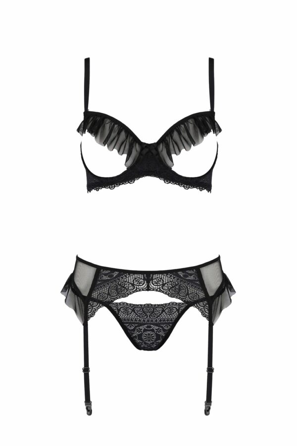Комплект Passion KERRIA SET WITH OPEN BRA black S/M - ECO Passion - Зображення 3