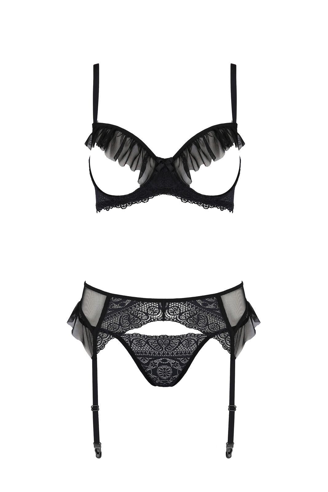 Комплект Passion KERRIA SET WITH OPEN BRA black XXL/XXXL - ECO Passion - Зображення 3