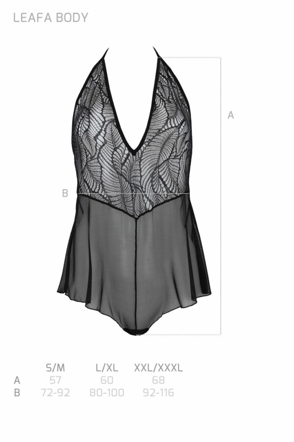Боді Passion LEAFA BODY black XXL/XXXL - ECO Passion - Зображення 5
