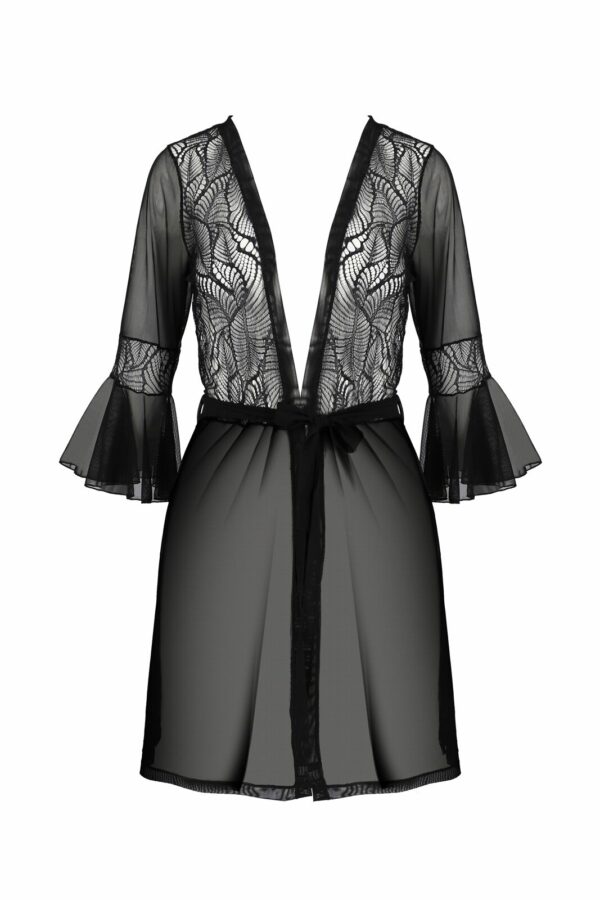 Пеньюар Passion LEAFA PEIGNOIR black S/M - ECO Passion - Зображення 3