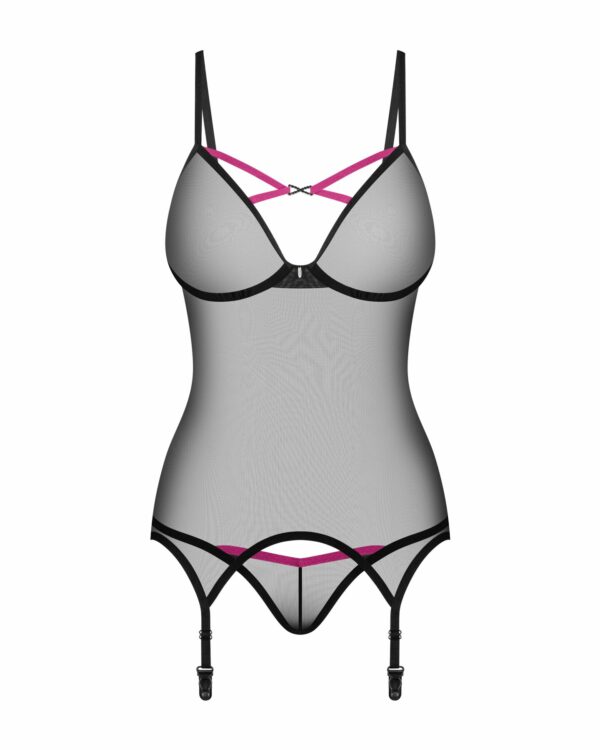 Корсет Obsessive Novenes corset & thong XL/2XL - Зображення 4