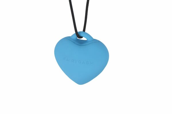 Мінівібратор «Сердечко» FairyGasm PleasureStone blue, 9 режимів, на шнурку - Зображення 4