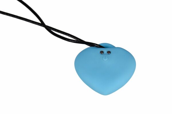 Мінівібратор «Сердечко» FairyGasm PleasureStone blue, 9 режимів, на шнурку - Зображення 3