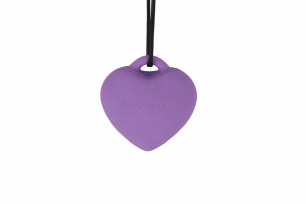 Мінівібратор «Сердечко» FairyGasm PleasureStone violet, 9 режимів, на шнурку - Зображення 4