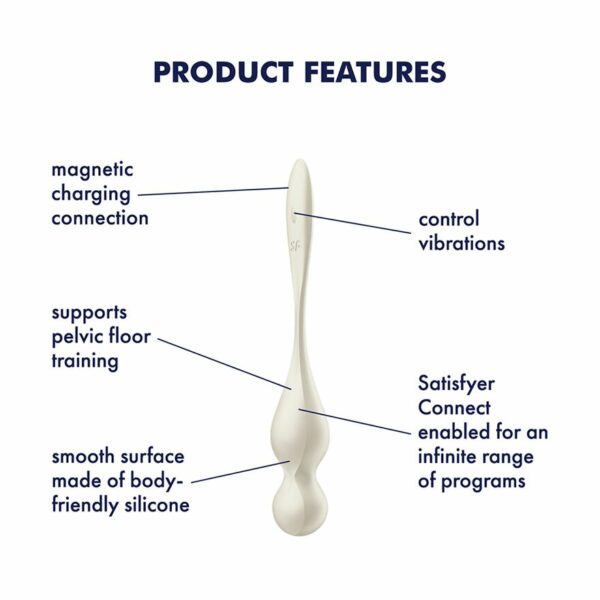 Вагінальні смарт-кульки з вібрацією Satisfyer Love Birds 1 Connect App White, 78 г - Зображення 6