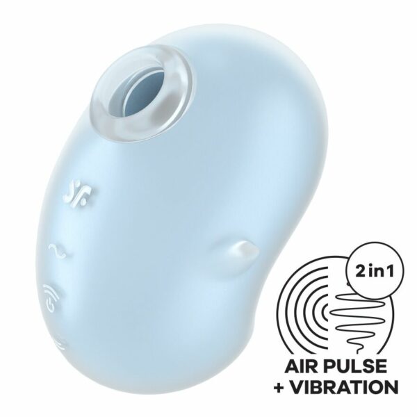 Вакуумний кліторальний стимулятор з вібрацією Satisfyer Cutie Ghost Blue