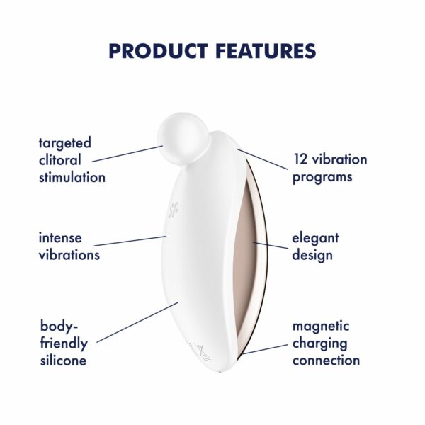 Вібратор для зовнішньої стимуляції Satisfyer Spot On 2 White, дуже потужний, гнучкий відросток - Зображення 6
