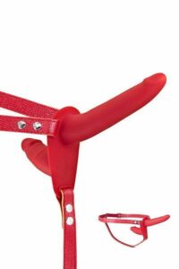 Подвійний страпон Fetish Tentation Strap-On with Double Dildo Red (м'ята упаковка!!!)