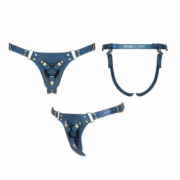 Трусики для страпона Strap-On-Me Leatherette Harness Generous - One Size - Blue - Зображення 4