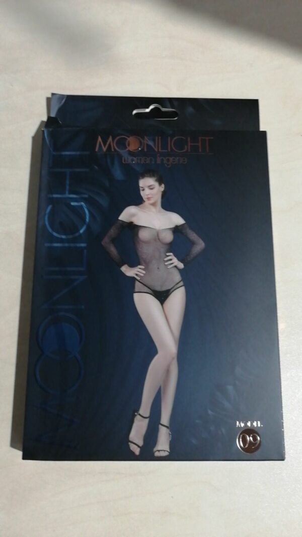Сітчасте боді зі стразами Moonlight Model 09 XS-L Black (м'ята упаковка!!!) - Зображення 2
