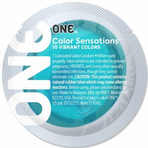 Презерватив ONE Color Sensations - Catch the perfect ONE (Aqua) 1 шт - Зображення 2