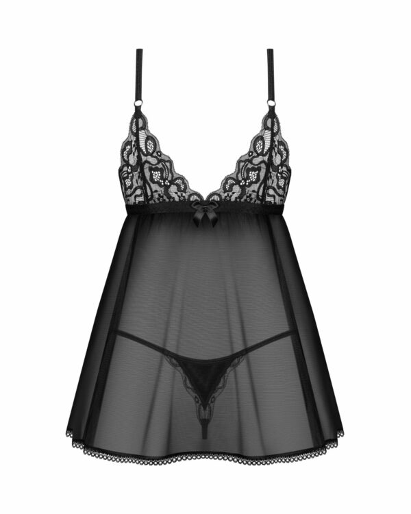 Пеньюар і трусики Obsessive Blomentis babydoll & thong XS/S - Зображення 4