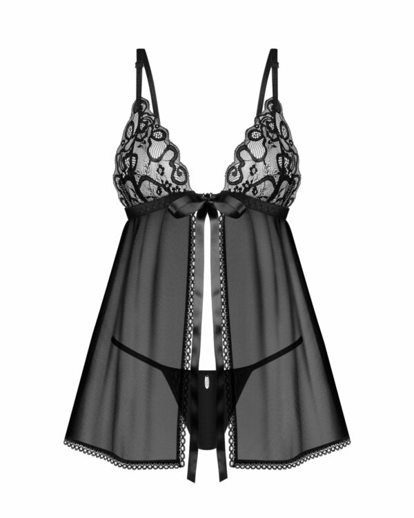 Пеньюар і трусики Obsessive Blomentis babydoll & thong XS/S - Зображення 3