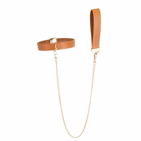 Повідець LOCKINK Tied Collar with Leash Set - Brown - Зображення 2