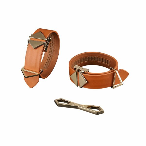 Наручники LOCKINK Wristcuffs/Anklecuffs Brown Set - Зображення 2