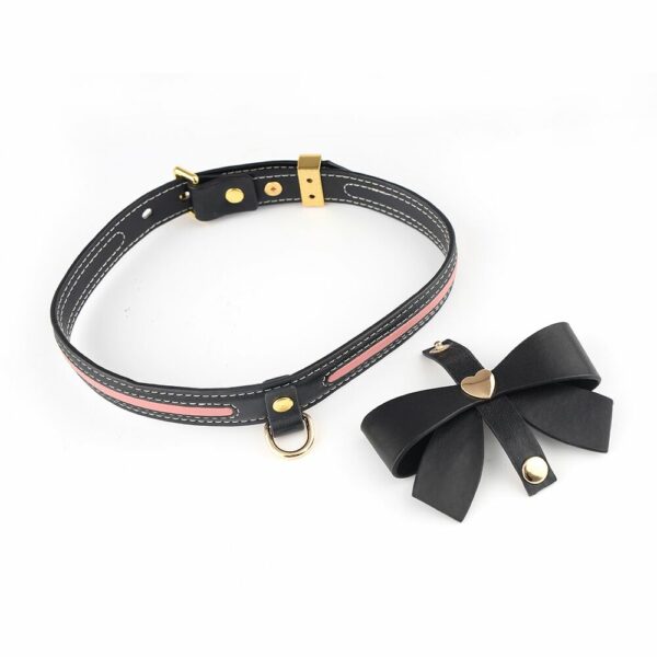 Повідець LOCKINK SEVANDA Love Heart Butterfly Leather Collar Set - Black - Зображення 2